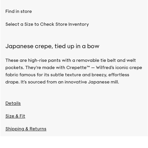 Wilfred Tie-Front Pants Black Women’s Size 10 - Picture 9 of 9